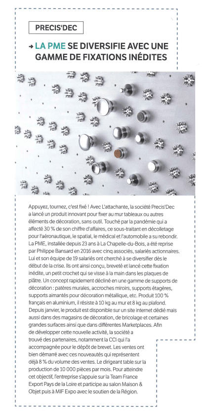L’article du magazine MAINE ECO L’article du magazine MAINE ECO